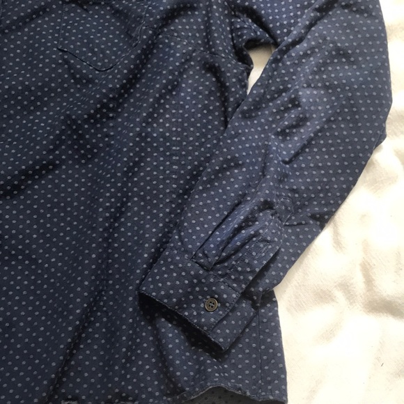 Curvy Cut Denim Polka Dot Button Down Shirt US 14 - Picture 2 of 11